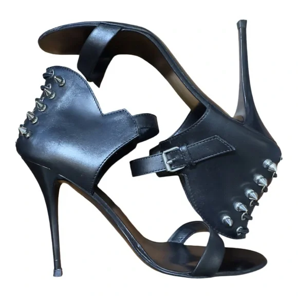 GIUSEPPE ZANOTTILeather Stiletto Sandals High Heel Pump Shoe Spikes Studs